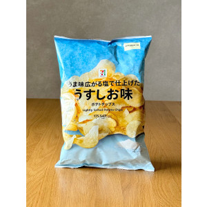 일본 간식 세븐일레븐 연한 소금맛 포테이토칩 대용량 175g 편의점 과자 우스시오
