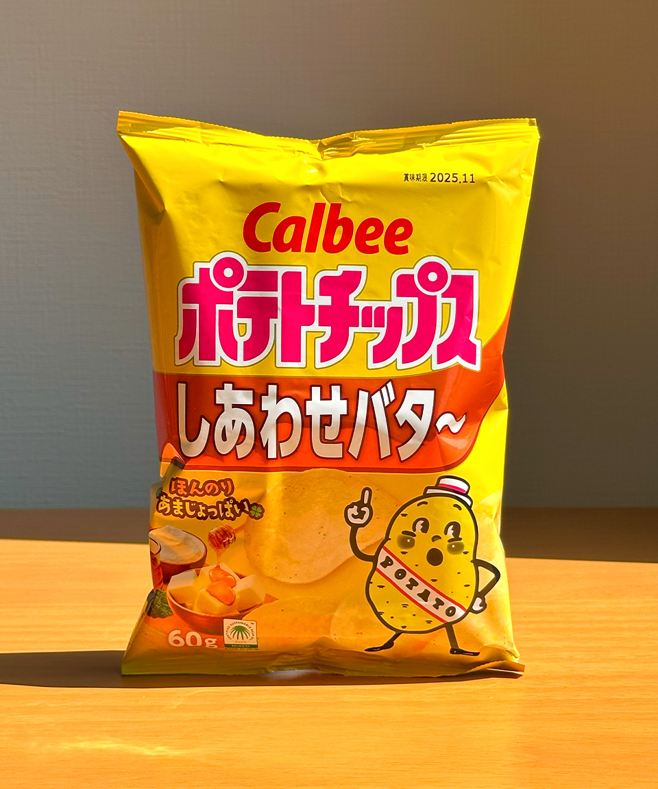 일본 가루비 포테이토칩 간식 시아와세 버터, 60g, 1개