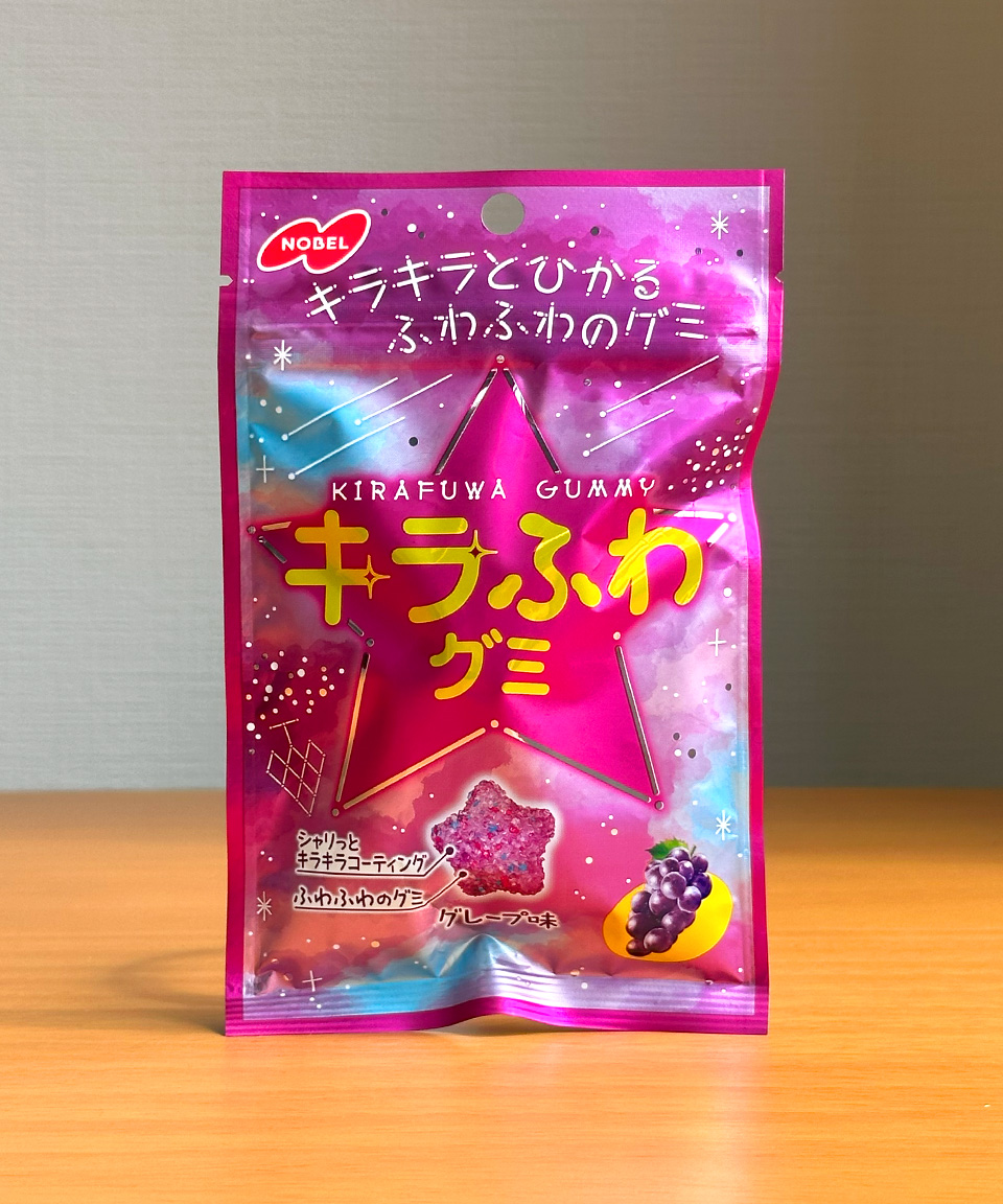 일본 젤리 노벨 키라후와 별모양 구미 포도, 50g, 1개