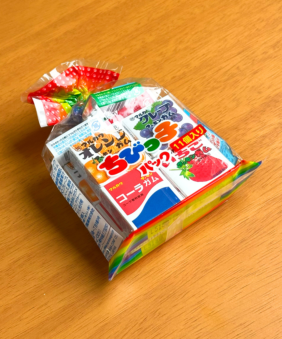 일본 껌 마루카와 치비코 팩 11개입 풍선껌 다가시