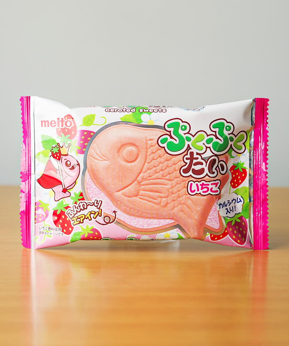 메이토 푸쿠푸쿠 타이 일본 붕어빵 과자 간식 딸기맛, 16.5g, 1개