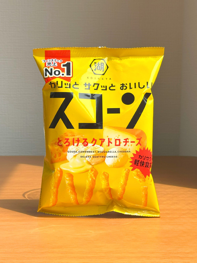 [ 코이케야 ] 스콘 콰트로 치즈 73g / 치즈맛 콘스낵 / 일본 과자