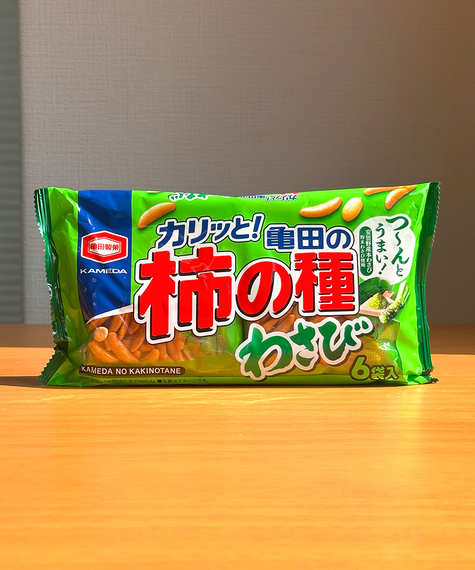 카메다 카키노타네 감씨과자 일본 간식 맥주 안주 와사비, 6개입, 1개