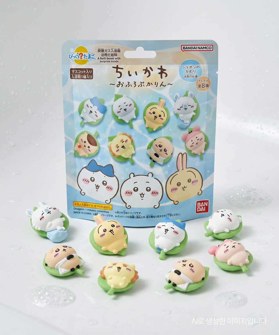 반다이 바스볼 일본 입욕제 배쓰밤 치이카와 사봉향, 75g, 1개
