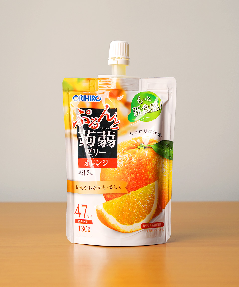오리히로 곤약젤리 스탠딩 오렌지, 130g, 1개