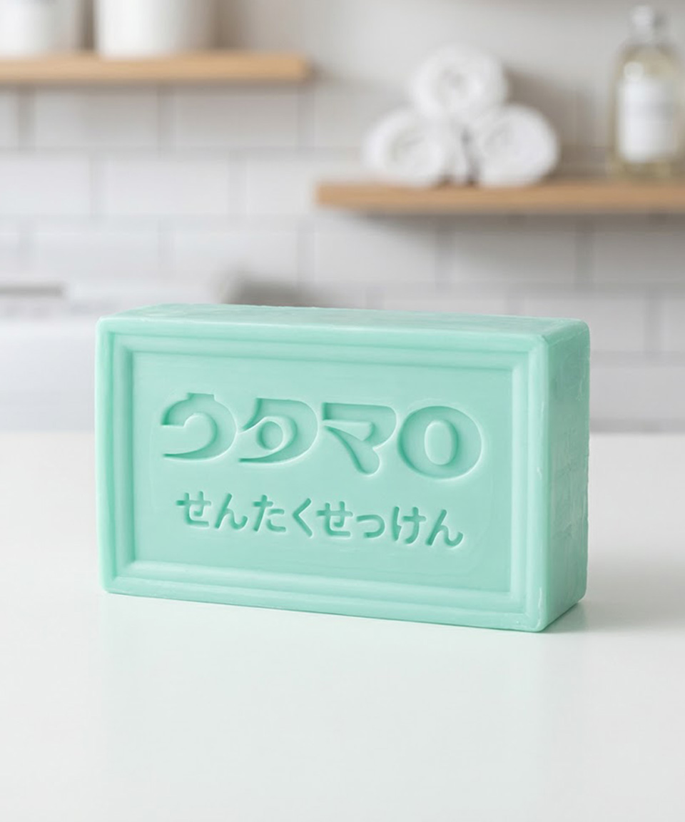 우타마로 세탁비누 표백 흰옷 찌든 때 얼룩 제거 133g, 3개