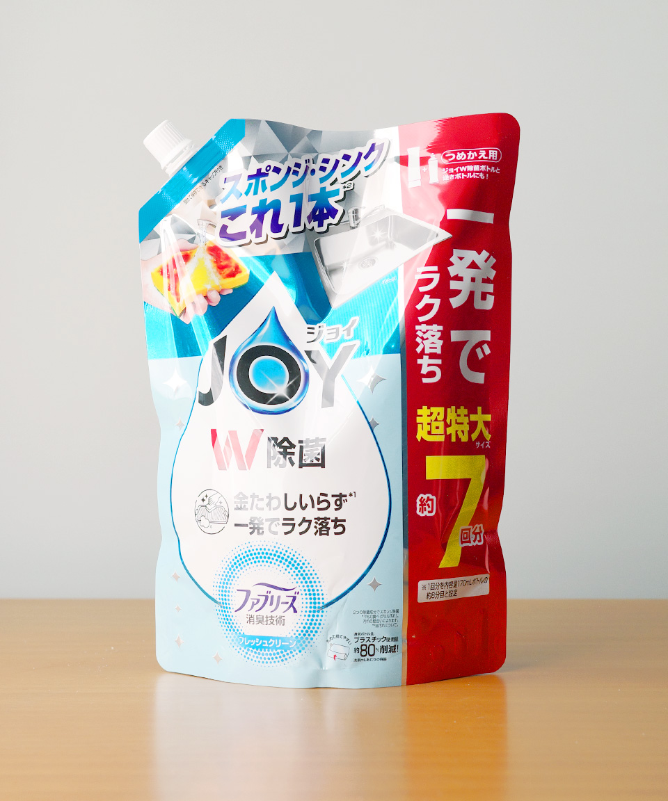 일본 조이 JOY 주방세제 컴팩트 W 거꾸로 보틀 프레쉬 클린 리필, 930ml, 1개