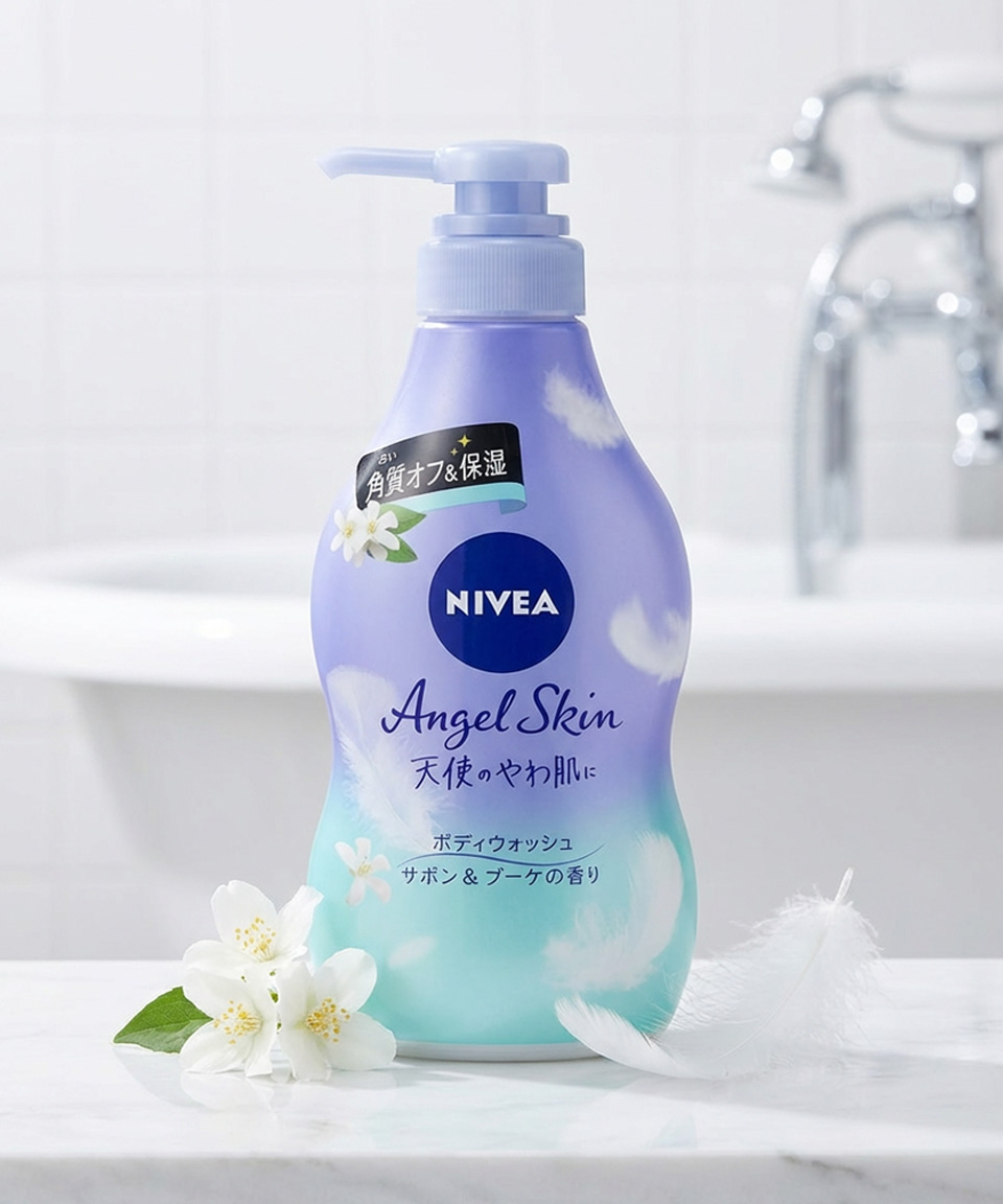 일본 니베아 엔젤스킨 바디워시 사봉 부케 본품, 480ml, 1개