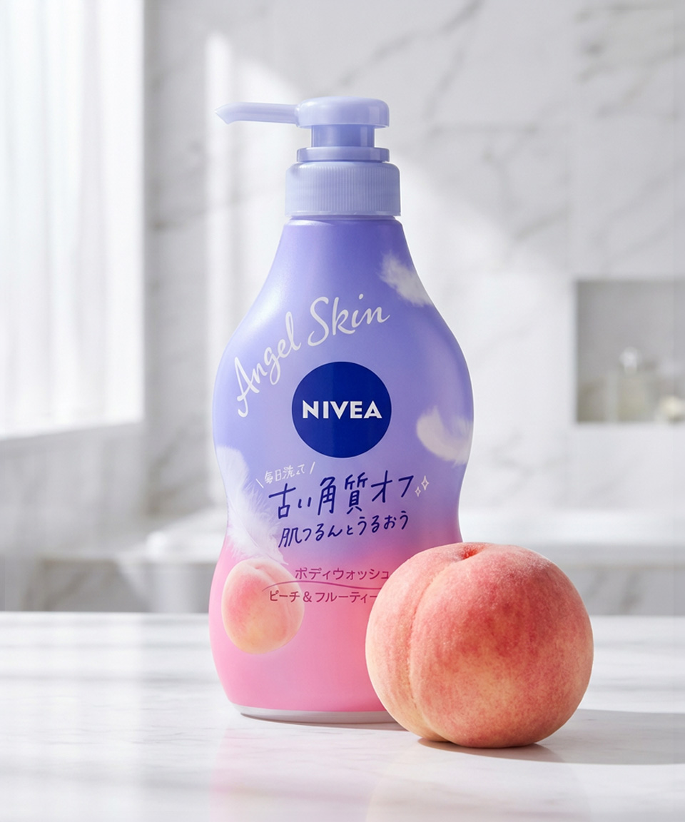 일본 니베아 엔젤스킨 바디워시 피치 프루티 본품, 480ml, 1개