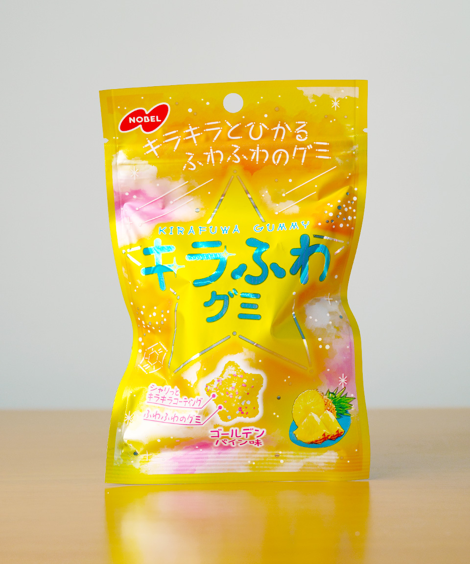 일본 젤리 노벨 키라후와 별모양 구미 골든 파인, 50g, 1개