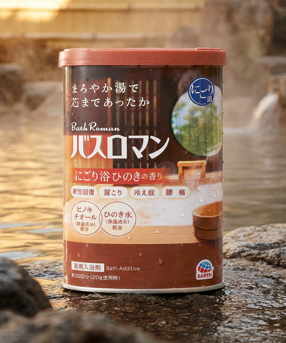 바스로망 입욕제 히노끼향 600g 일본 온천 목욕 반신욕