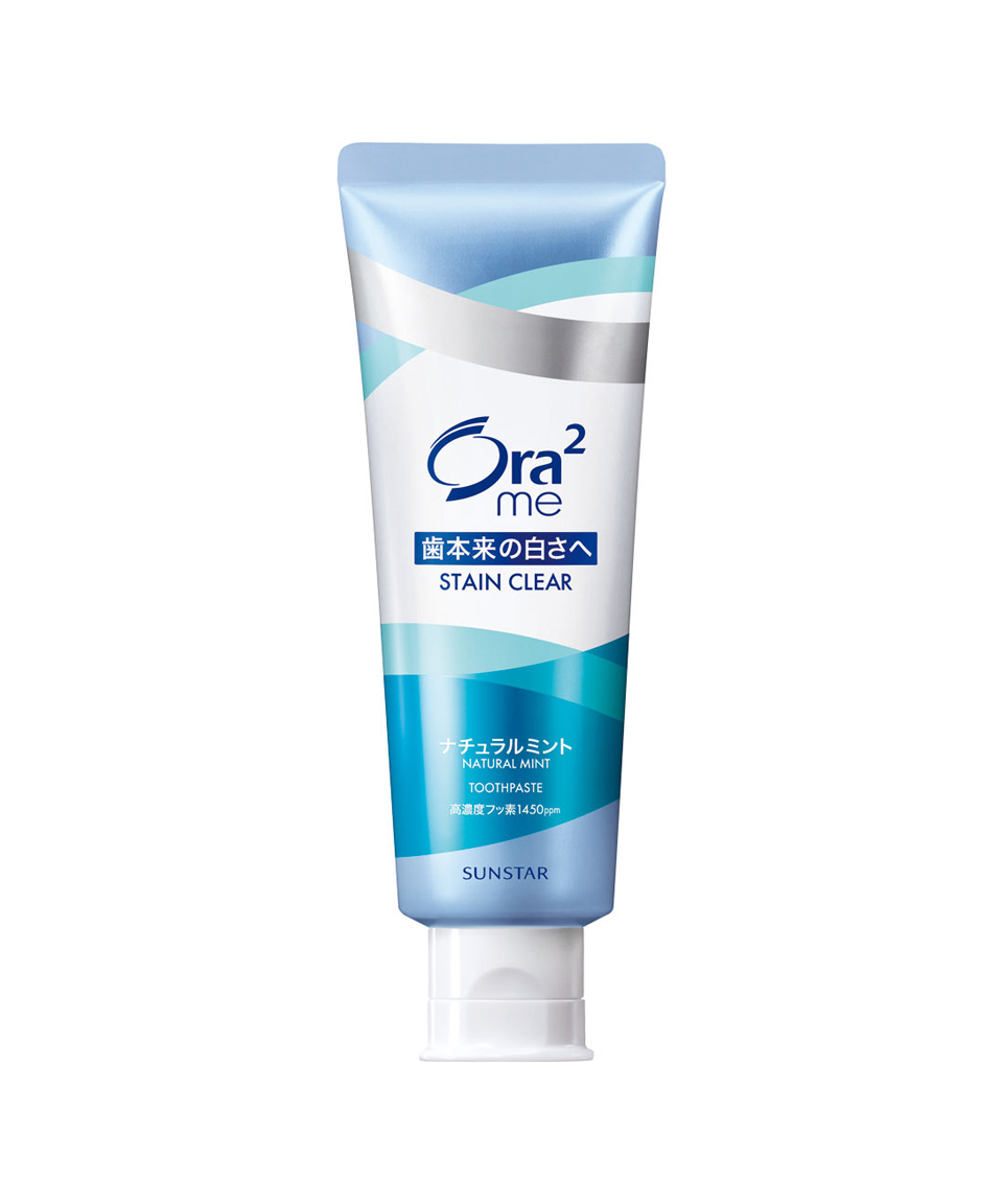 썬스타 Ora2 오라2 스테인클리어 일본 치약 내츄럴 민트 130g, 3개