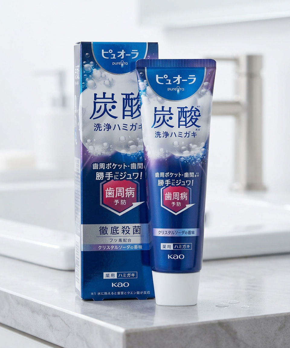 카오 퓨오라 탄산 치약 일본 95g, 1개