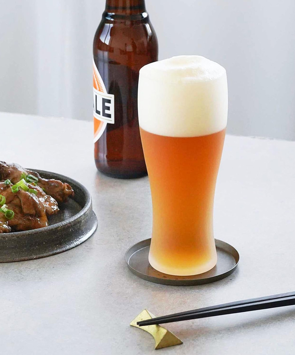 도요사사키 아와다치 맥주잔 일본 불투명 거품 유리잔 360ml, 1개, 텀블러