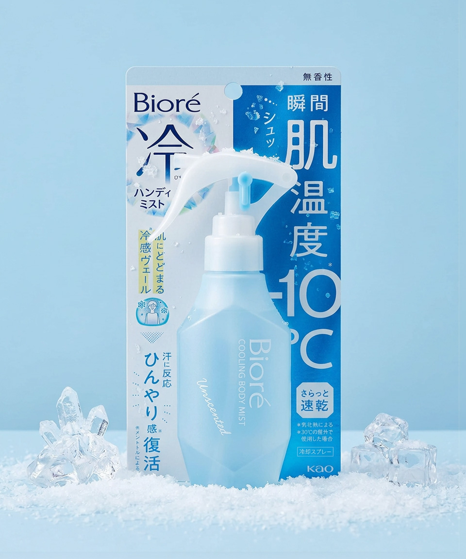 비오레 쿨링 바디 미스트 일본 쿨링 스프레이 무향, 120ml, 1개