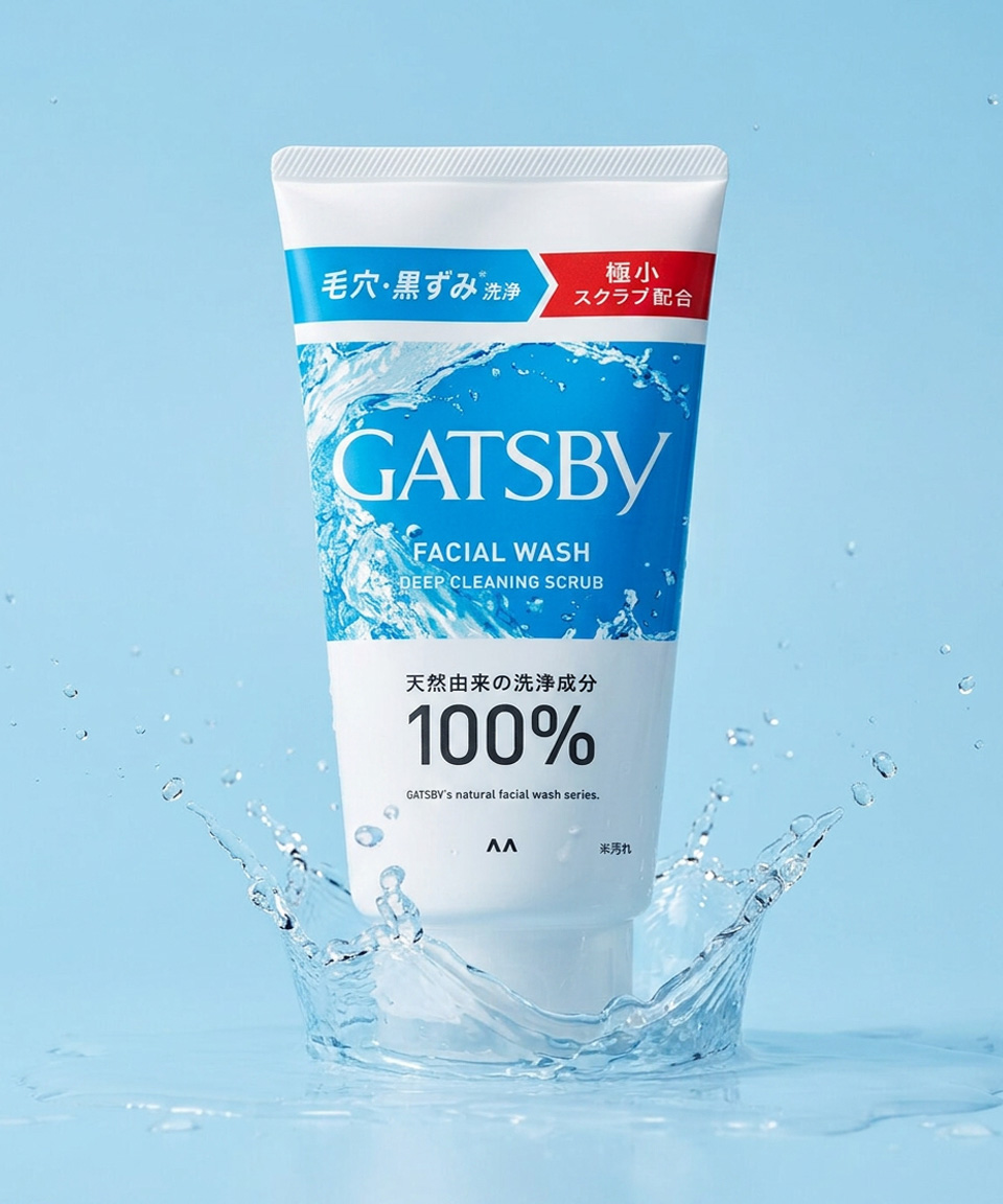 갸스비 페이셜 워시 클렌징폼 개츠비 남성 세안제 딥 글리닝 스크럽, 130g, 1개