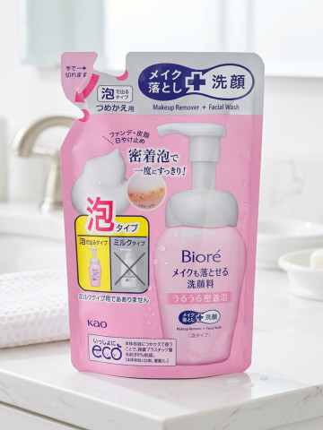 비오레 메이크업도 지울 수 있는 세안제 밀착 거품 클렌징폼 리필용, 140ml, 1개
