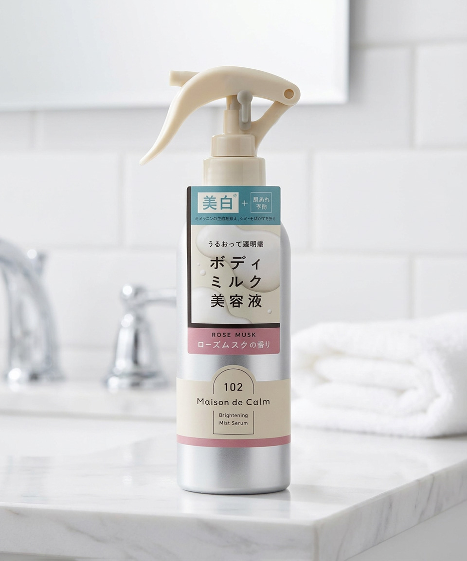 나리스 업 메종 드 캄 브라이트닝 바디 밀크 미스트 세럼 로즈 머스크향 200ml