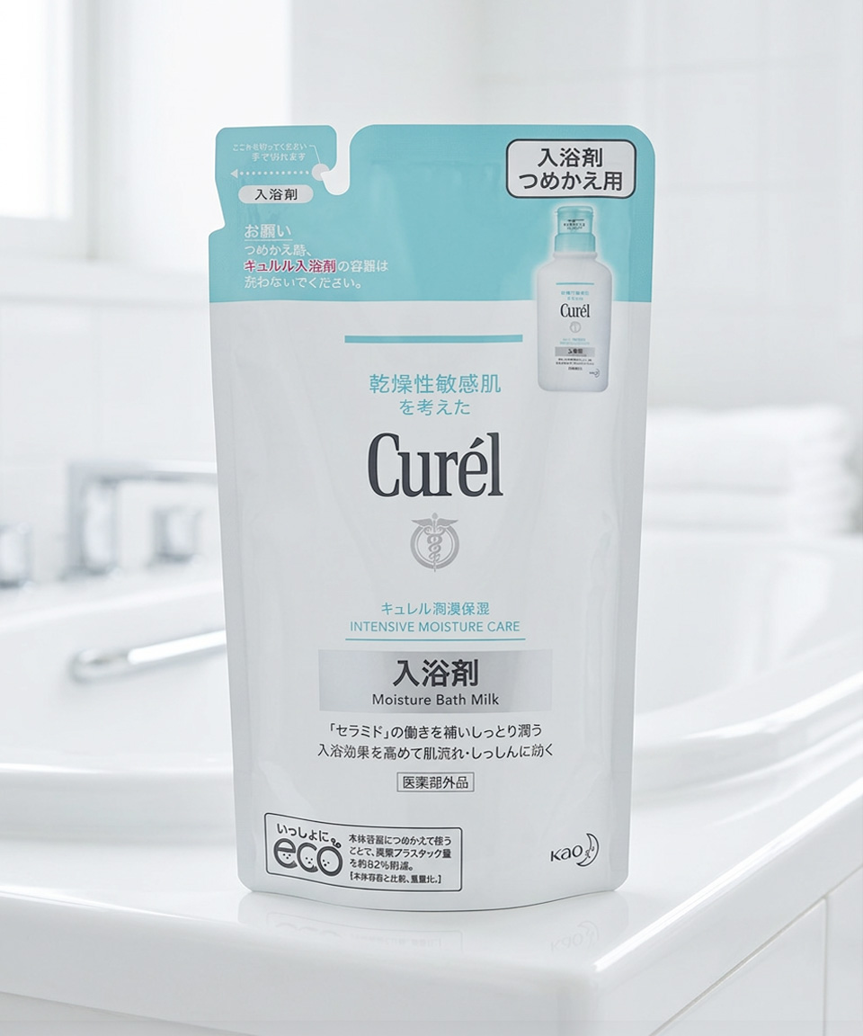 큐렐 입욕제 모이스처 배쓰밀크 리필 360ml, 1개