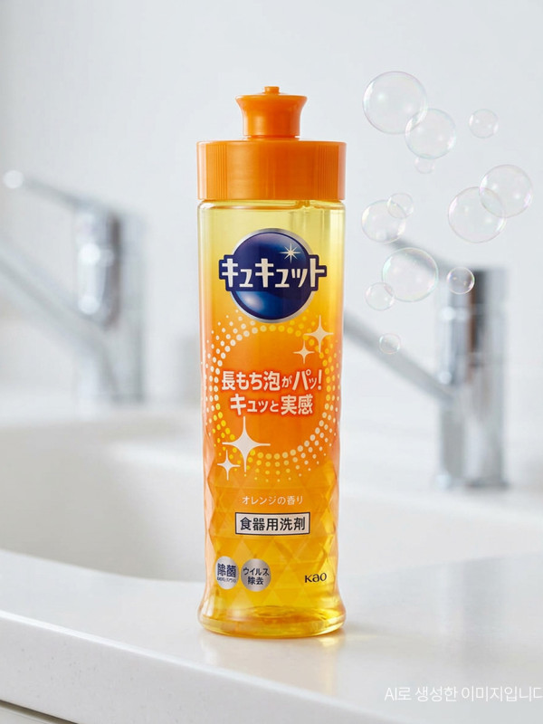 일본 카오 큐큣토 주방세제 오렌지향 본품, 220ml, 1개