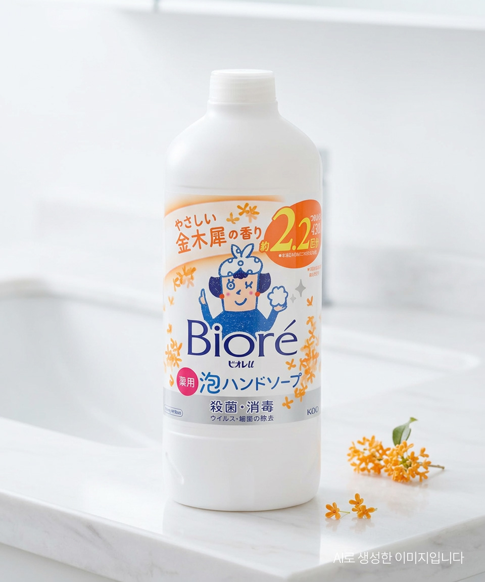 비오레 거품 핸드소프 핸드워시 금목서 리필, 430ml, 1개
