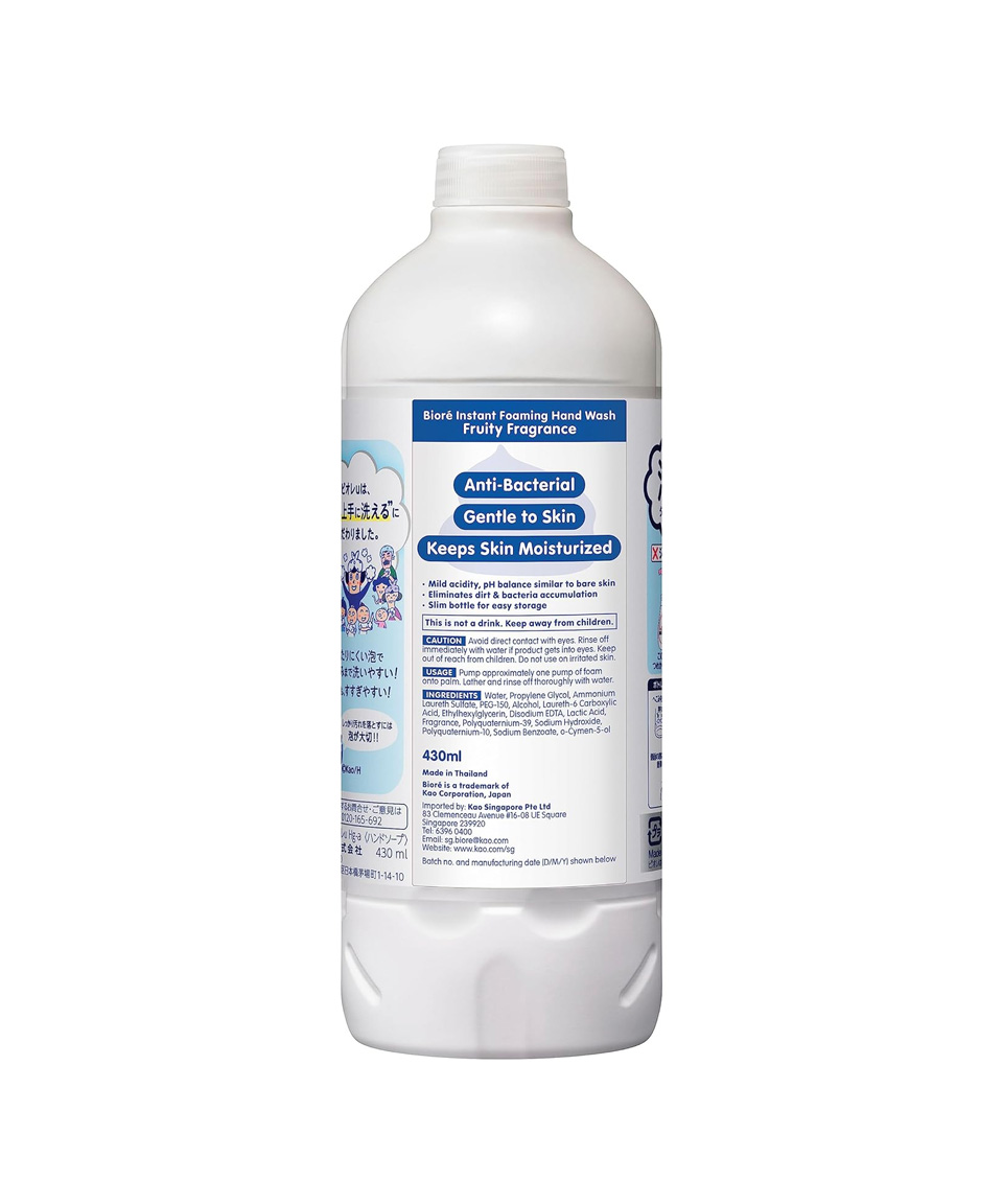 비오레 거품 핸드소프 핸드워시 후르츠 리필, 430ml, 1개