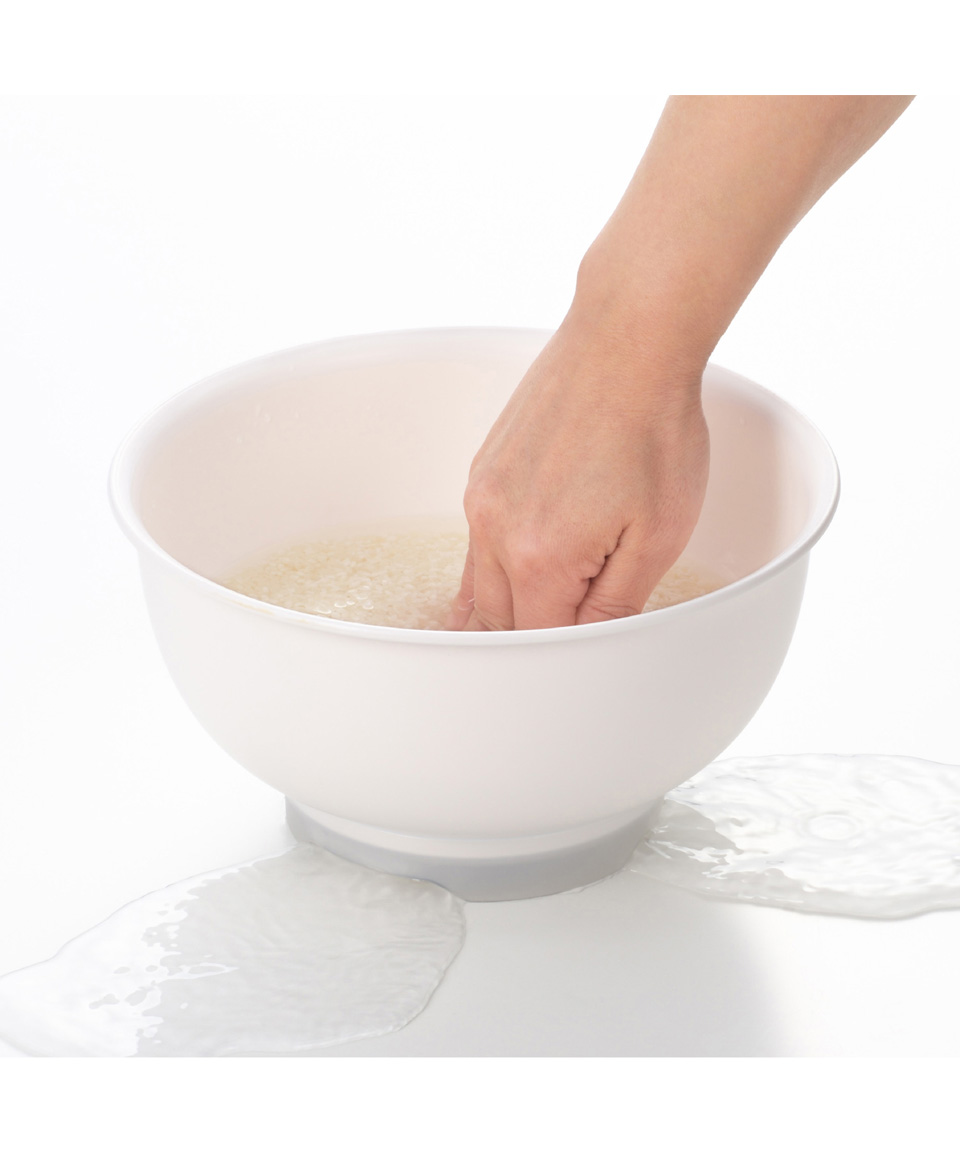 코메코레 일본 원터치 쌀 세척볼 푸시형 배수버튼 그릇 2.6L 그레이, 1개