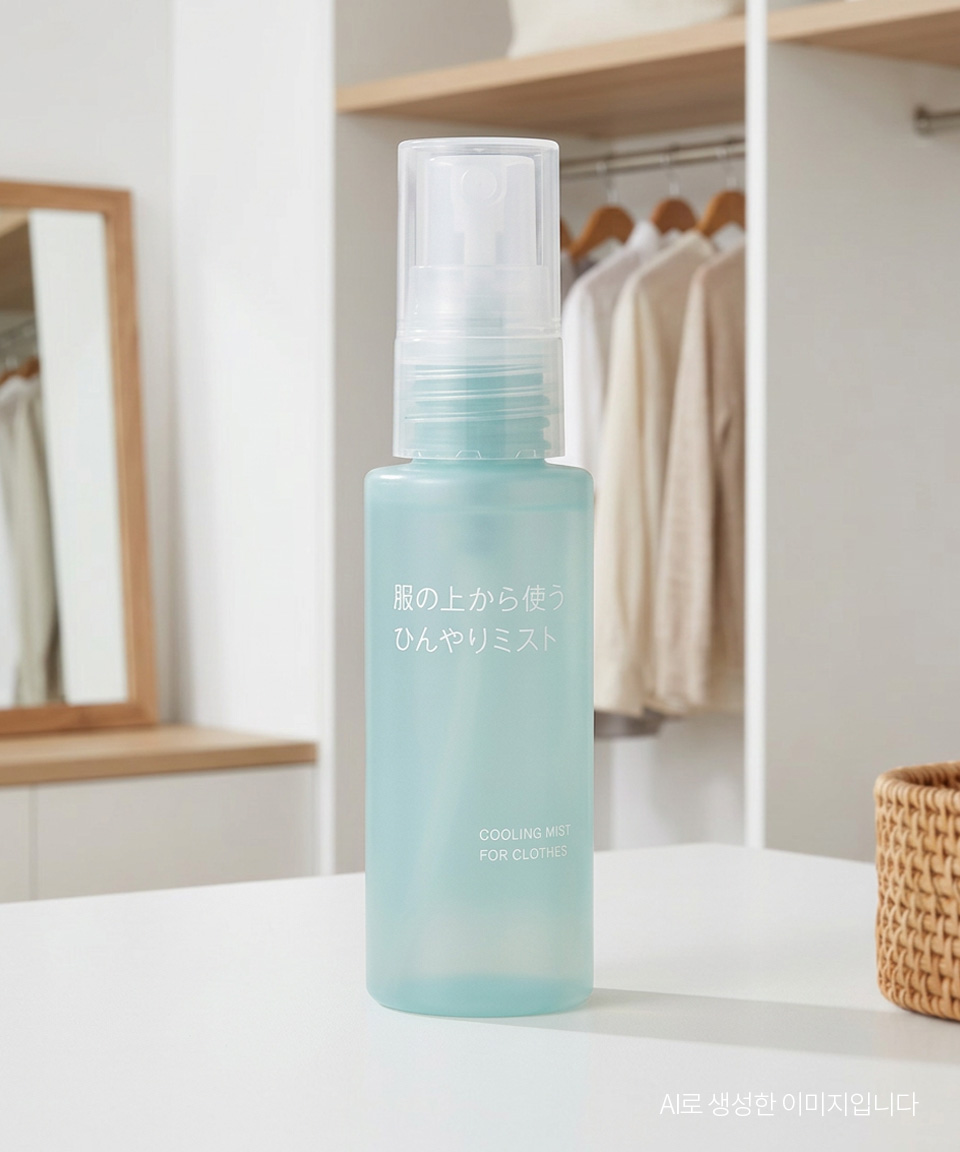 무인양품 옷에 뿌리는 쿨링 미스트 일본 무지 휴대용, 50ml, 1개