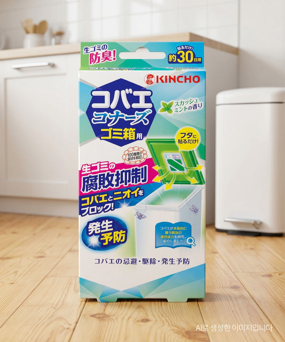 킨쵸 쓰레기통 날파리 퇴치제 민트향 일본 초파리 방지