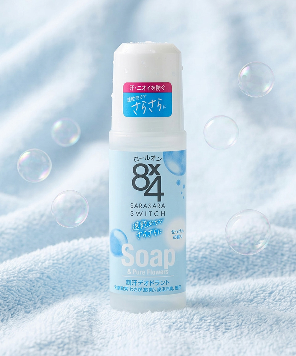 카오 8x4 에이트포 롤온 일본 데오드란트 비누향, 45ml, 1개