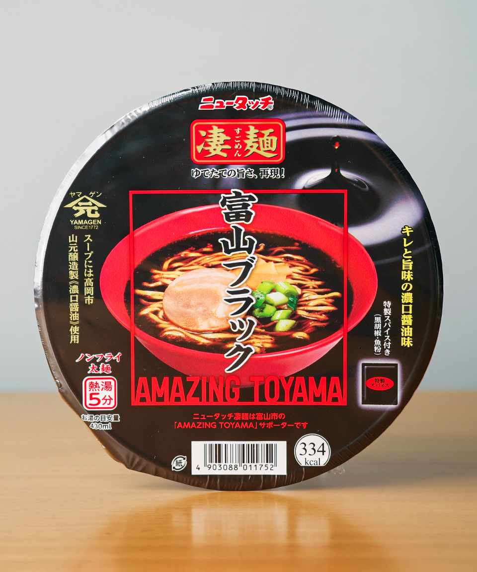 일본 컵라면 뉴타치 스고멘 토야마 블랙, 119g, 1개