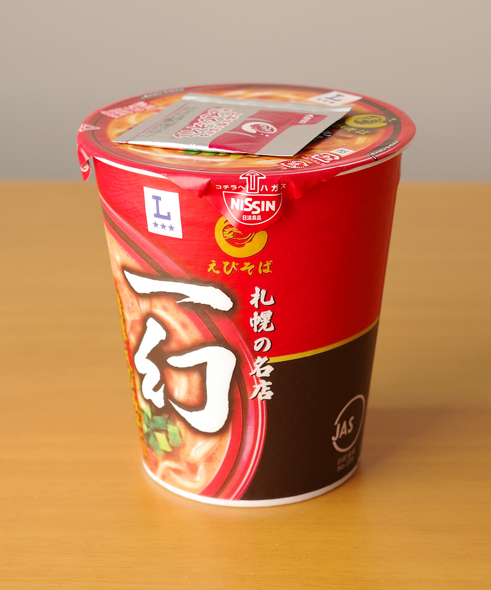 일본 컵라면 로손 이치겐 삿포로 에비 소바 미소, 112g, 1개